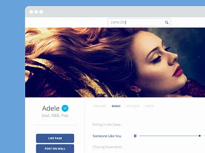 Facebook Artist app design facebook grid minimal mobile redesign user interface web