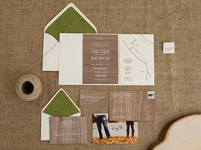 Wood Wedding Stationery invitation print screenprint typography wedding wood
