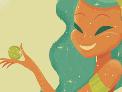 Girl Test 2 disney hair girl illustration sparkles texture vintage
