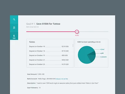 Goal Tracking Application app design application goals interface layout minimal ui ux web design website