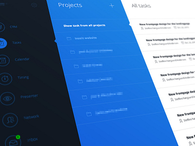 Tasks and navigation blue contrast design interface navigation tasks tool white