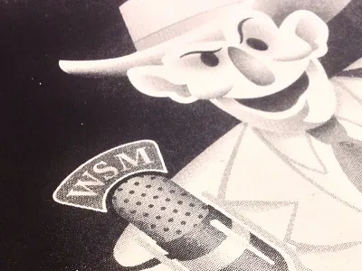 Ghost of Hank cartoon country ghost halftone hank williams music rock star screen print