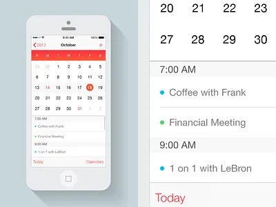 Calendar App app apple calendar ios iphone minimal mobile ui ux