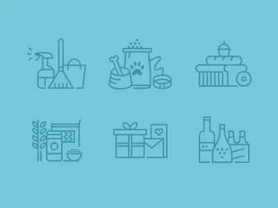 Relay Foods Category Icons baking category cleaning dog food gifts icon icons line