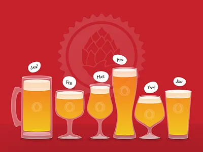 Beer <3 beer brew glass illustration