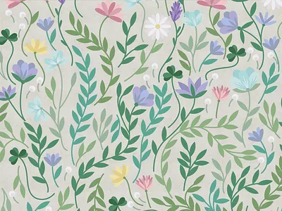 Omnia Sol Temperat botanical daisy design floral flowers garden illustration illustrator leaves pattern pattern design texture