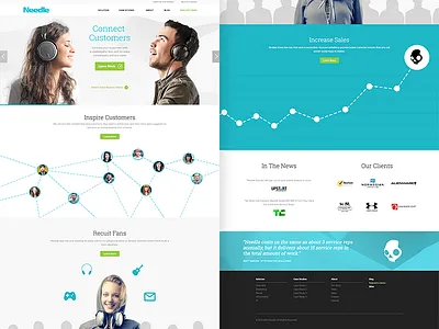 Needle Homepage chart clean headphones homepage layout long page scrolling ui web design website white