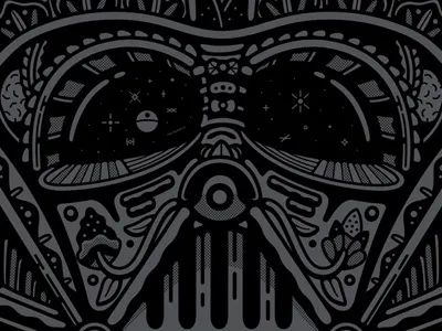 Darth Poster darth vader death star flowers illustration star wars