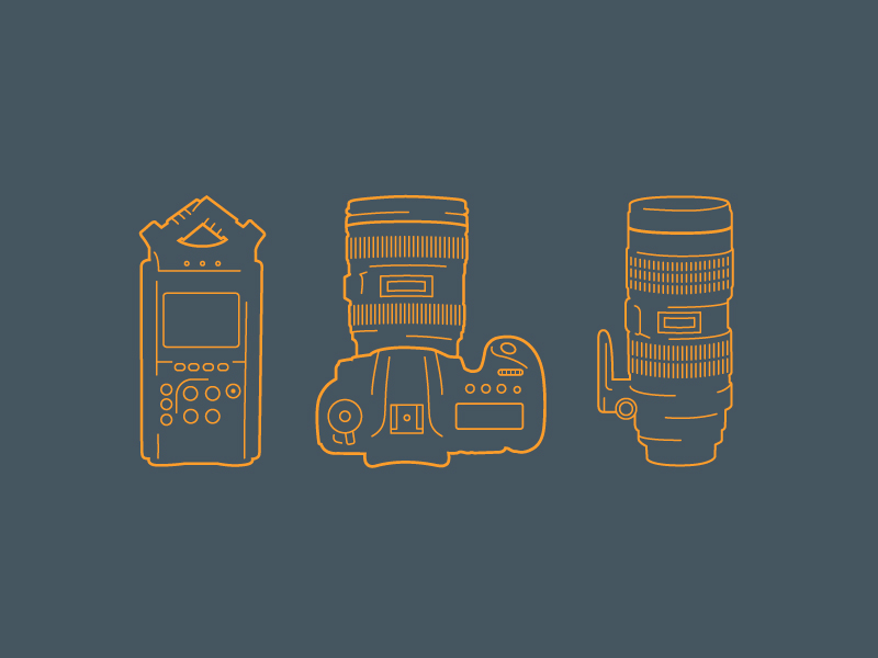 Video Illustrations 5d audio recorder camera dslr illustration lens telephoto video