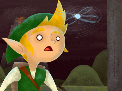 Link and Navi digital art illustration