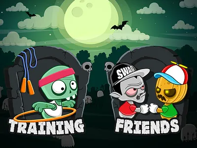 Game Modes cartoon cemetery character game graveyard headstone icon illustration monster moon night tomb