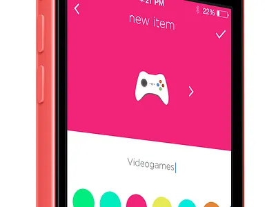 Select new item view app color flat icon ios ios7 iphone picker ui