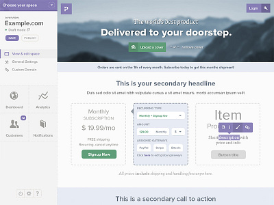 Peakium Space - Backend bitcoin flat form landingpage login metro payment paypal peakium recurring signup stripe