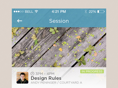 Session in progress. app event iphone label maestro session teammaestro ui