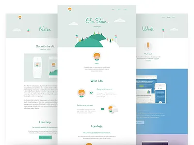 Portfolio / Live clean flat green homepage light minimal portfolio wip
