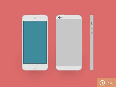 (PSD) iPhone 5s 2013 5s clean flat flatfilthy freebie illustration iphone psd