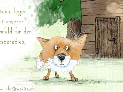 WaKiTa badger children forest fox illustration mixed media website