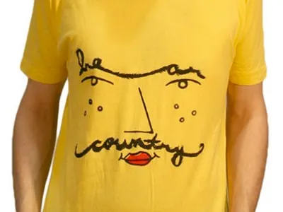 Mustache Lips bear country illustration music screenprint