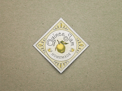 Quince Jam Label ... jam label lettering retro type typo typography vector graphic vintage