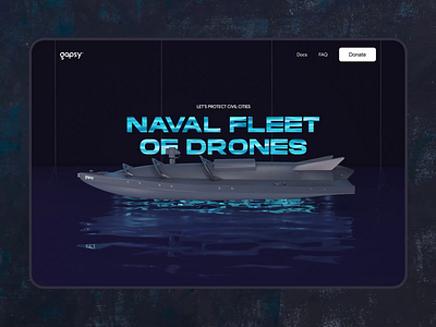 Donate to the first Naval fleet of Drones 3d 3d design animation army cinema 4d clean design donate donation drone graphic design interaction minimalist motion motion graphics ui ukraine ux war