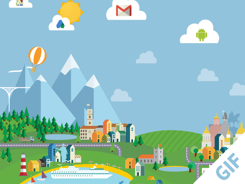 Google ua cover animation animation car clouds cover cow gif google kiev mountains sea ufo ukraine