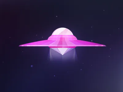 Don't Panic fly pink planet purple star ufo