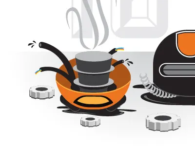 404 Page 404 bolts gradient illustrator oil robot springs vector web design