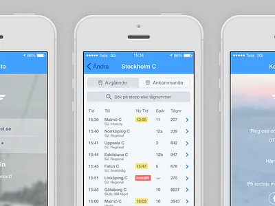 Swedish State Railways — Concept app concept ios schedule sj