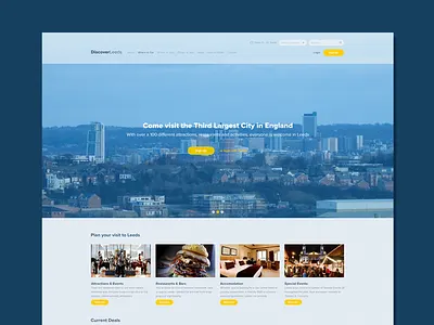 Discover Leeds - University Project blue information leeds orange tourist website