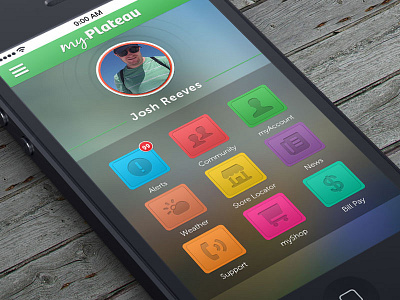 myPlateau App Concept appdesign color icons ios ios7 iphone5 notflat photoshop uidesign userinterface