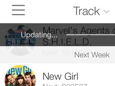 ComingUp Updating UI app interface ios iphone navbar tableview tv ui