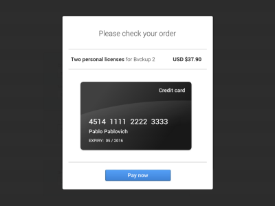 Bvckup 2013 R6 Check Your Order checkout credit card