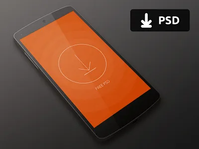 Nexus 5 Mockup PSD android app free freebie google mockup nexus psd render showcase template