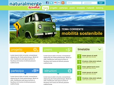Naturalmente Scuola design education flat ui web website