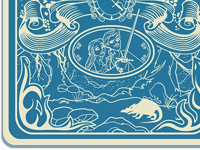 Princess Bride card deck- Back design character design drawing gaming illustration