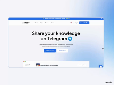 zenedu education blue design education motion product telegram typography ui uiux webflow website