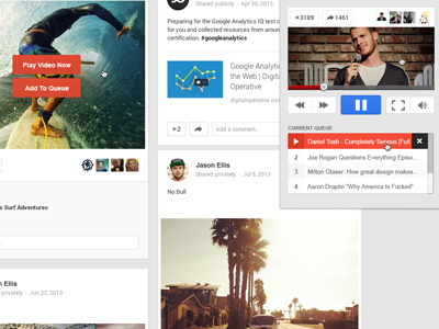 G+ Videos design experience g google interactive playlist plus ui user ux video