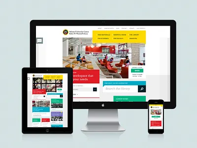 Woodruff Library atl atlanta color design flat homepage illustration nebo responsive ui web website