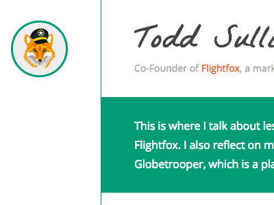 Todsul.com Masthead css3 minimalist personal website