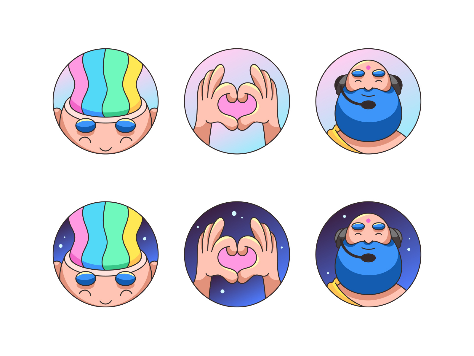 2D Simple Doodle Icons, Modern Character Design Illustration by Mark ...