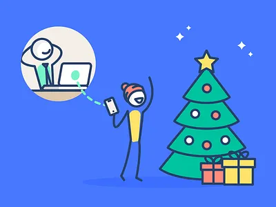 Happy customer for Christmas - Splio illustration branding christmas customers design gift illustration splio vector