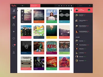 Rhythm Concept flat metro music player ui ux