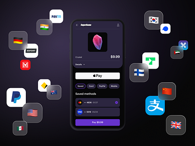 Mobile Payments adaptive design app app design dark theme fintech gamedev global rich ios design mobile mobile app pay payment methods payments pays product design store ui design ux design xsolla