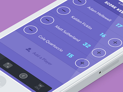 Score Keeper flat ios ios7 mobile score simple ui ux