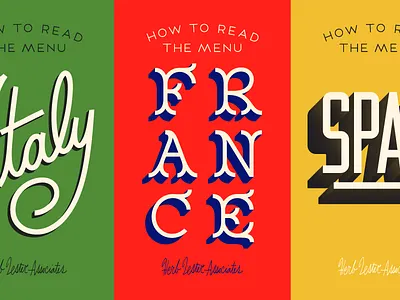 Herb Lester Menu Guides country design food guides herb lester lettering menu travel typography vector