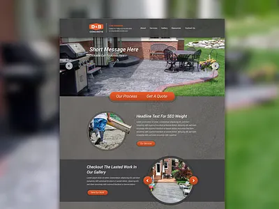 D&B Homepage brevity circles concrete dark background homepage ui web design website