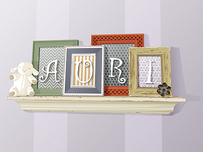I have a daughter!! animal baby baby name baby room frames illustration sheep vector