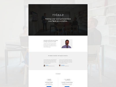 Primed Process One Page Website one page onepage website presentation primed video video background