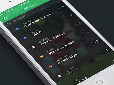 Livesport app concept app football ios7 league score screen sport