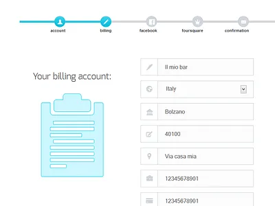 Wiman Registration Wizard | Step 2 clean design flat form multistep registration social ui web wi fi wiman wizard